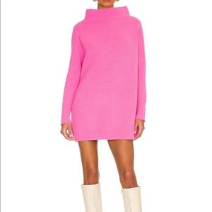 Ottoman Slouchy Tunic Sweater Dress in Electric Pink size small free people